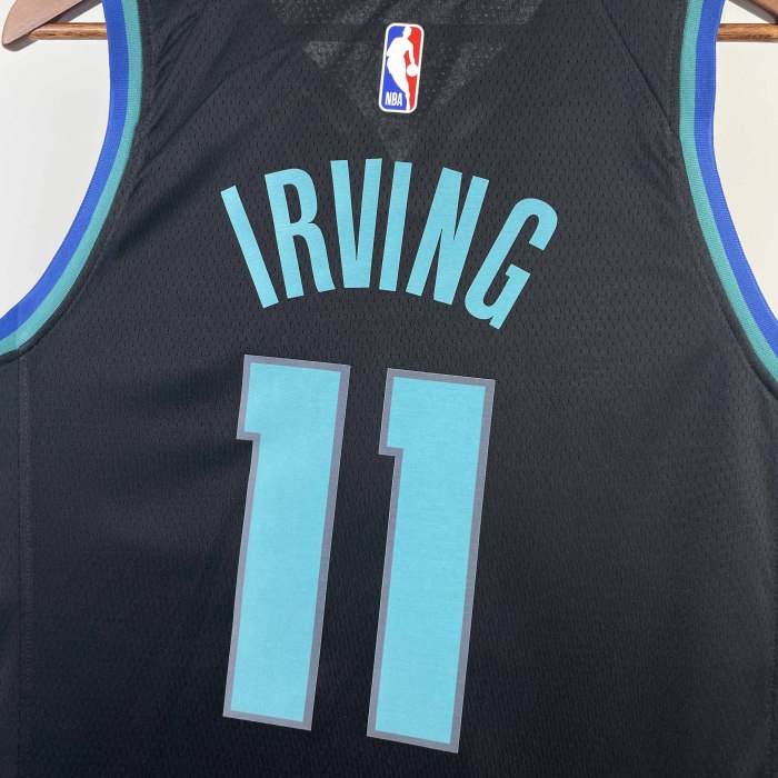 Heat Transfer 2023 Dallas Mavericks Kyrie Irving Bull Head Black Jersey