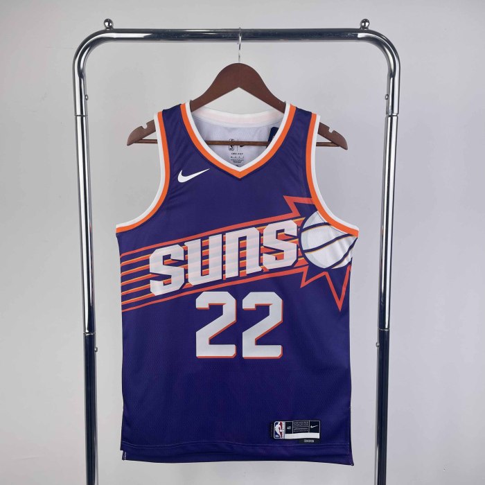 Heat Transfer 2024 Phoenix Suns DeAndre Ayton Away Purple Jersey