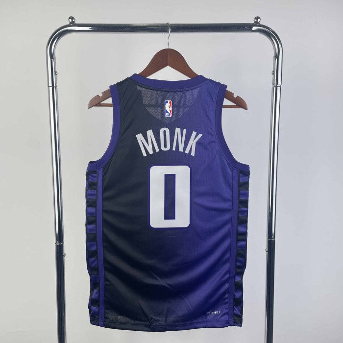 Heat Transfer 2024 Sacramento Kings Malik Monk Purple Jersey