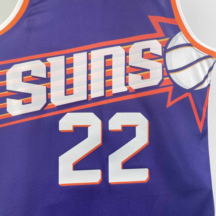 Heat Transfer 2024 Phoenix Suns DeAndre Ayton Away Purple Jersey