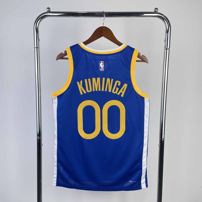 Heat Transfer 2023 Golden State Warriors Jonathan Kuminga Away Blue Jersey