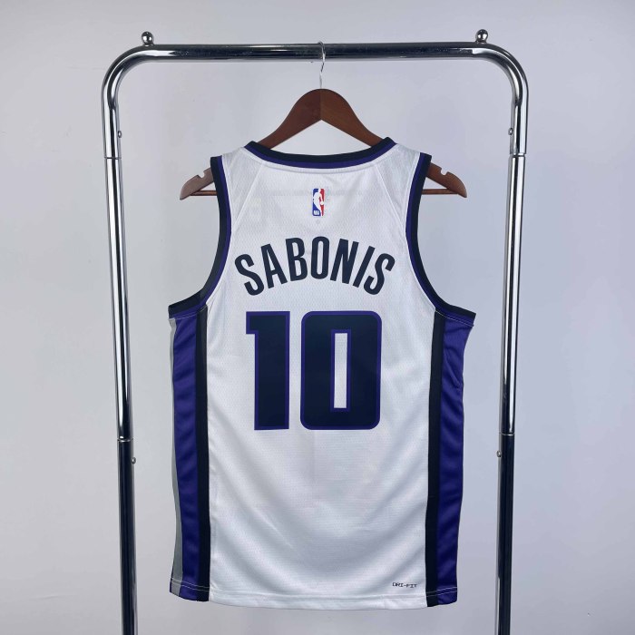Heat Transfer 2024 Sacramento Kings Domantas Sabonis Home White Jersey