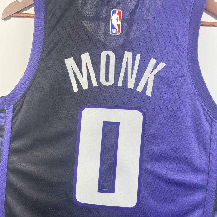 Heat Transfer 2024 Sacramento Kings Malik Monk Purple Jersey