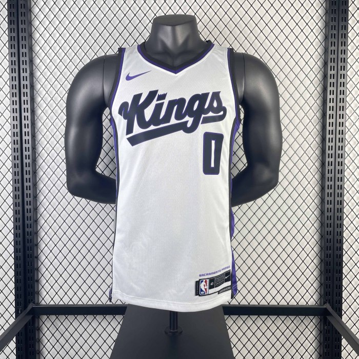 Heat Transfer 2024 Sacramento Kings Malik Monk Home white Jersey