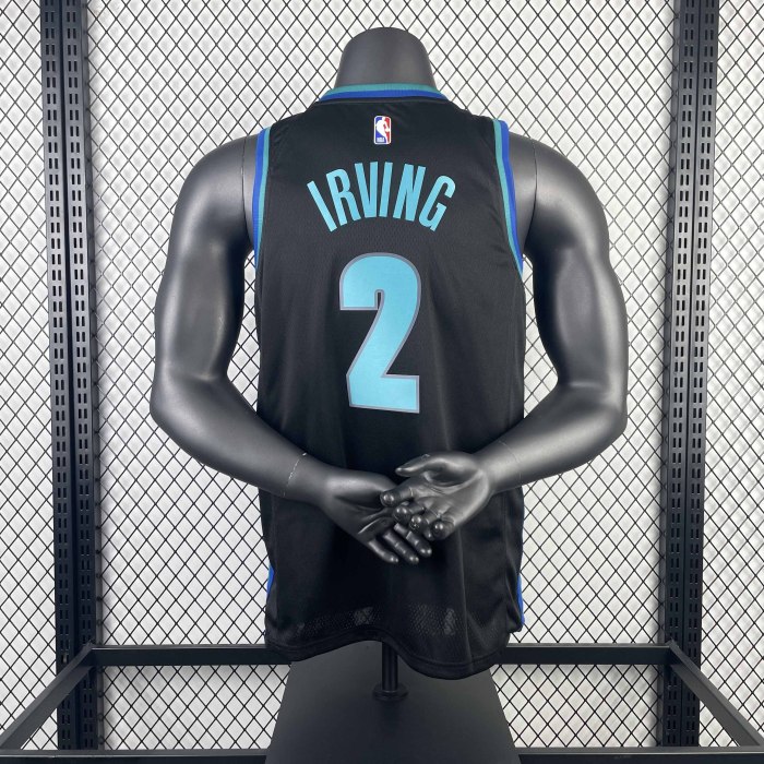 Heat Transfer 2023 Dallas Mavericks Kyrie Irving Bull Head Black Jersey