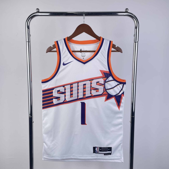 Heat Transfer 2024 Phoenix Suns Devin Booker Home White Jersey