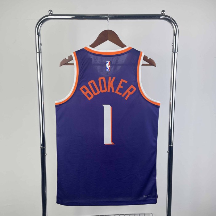 Heat Transfer 2024 Phoenix Suns Devin Booker Away Purple Jersey
