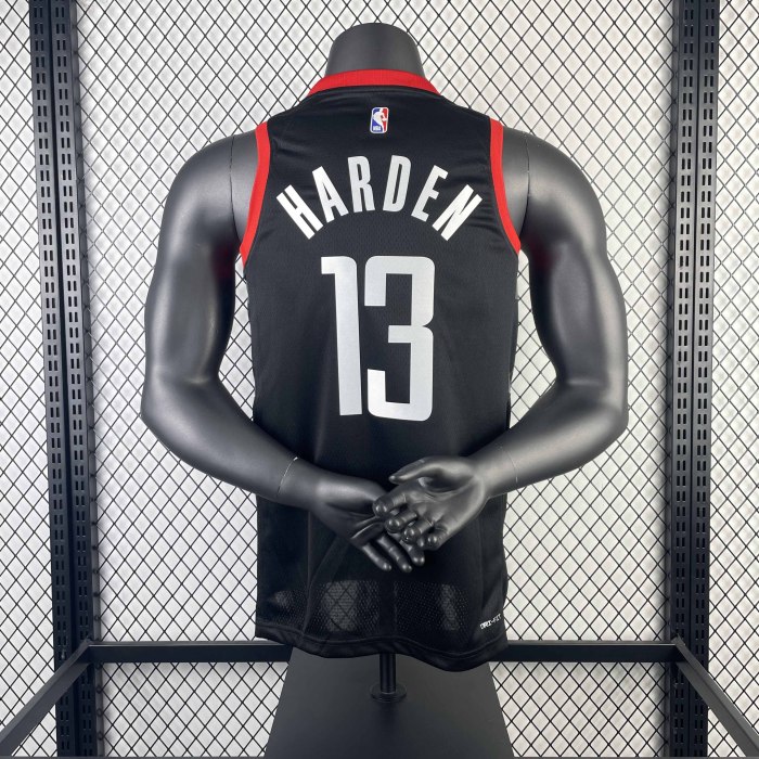 Heat Transfer NBA 2024 Houston Rockets James Harden Black Jersey