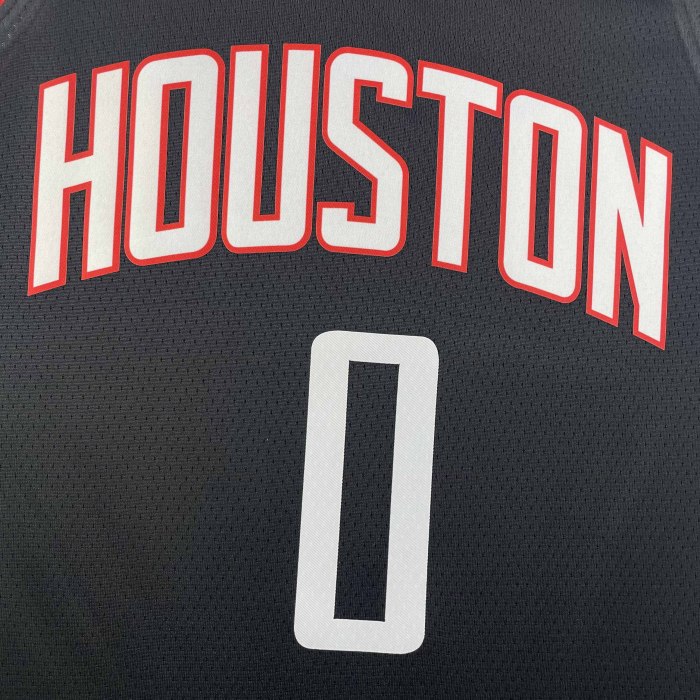 Heat Transfer NBA 2024 Houston Rockets Russell Westbrook Black Jersey