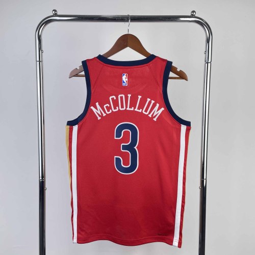 Heat Transfer 2024 New Orleans Pelicans C.J. McCollum Red Jersey
