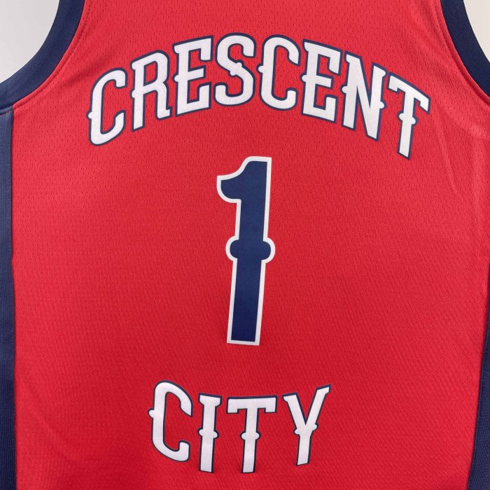 Heat Transfer 2024 New Orleans Pelicans Zion Williamson Red Jersey