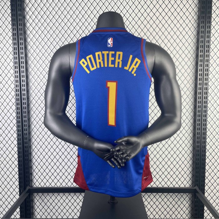 Heat Transfer 2024 NBA Denver Nuggets Porter JR.Blue Jersey