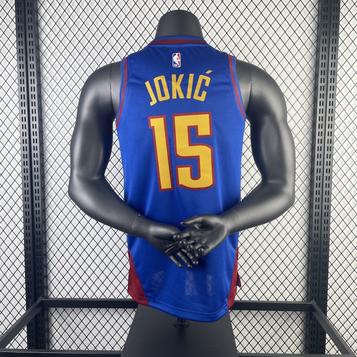 Heat Transfer 2024 NBA Denver Nuggets Nikola Jokic Blue Jersey