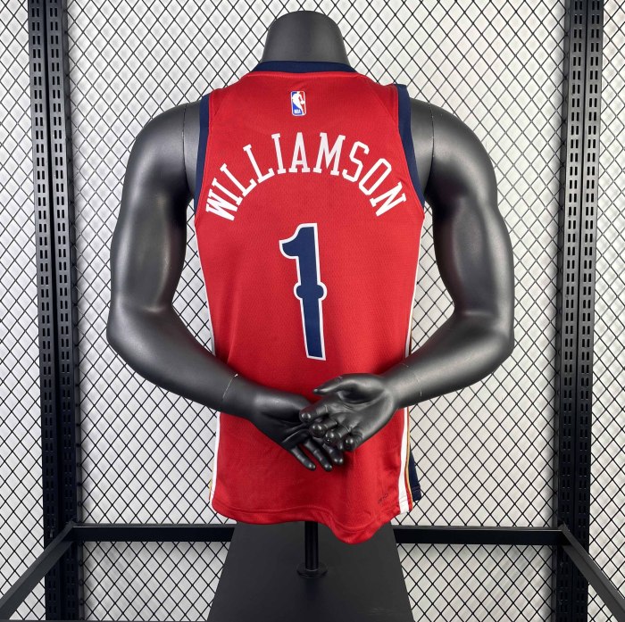 Heat Transfer 2024 New Orleans Pelicans Zion Williamson Red Jersey