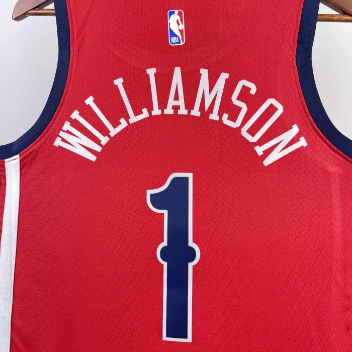 Heat Transfer 2024 New Orleans Pelicans Zion Williamson Red Jersey