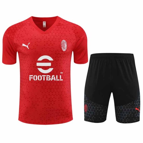 Adult Kit 23-24 AC Milan Red Training set Football shirt + short