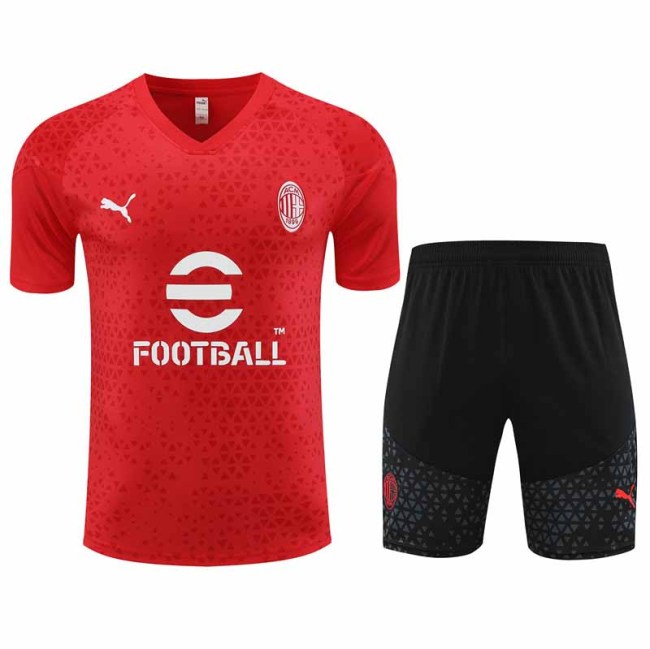 Adult Kit 23-24 AC Milan Red Training set Football shirt + short
