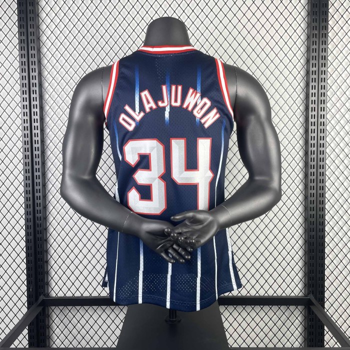 Heat Transfer Retro NBA 96-97 Houston Rockets Hakeem Abdul Olajuwon Jersey