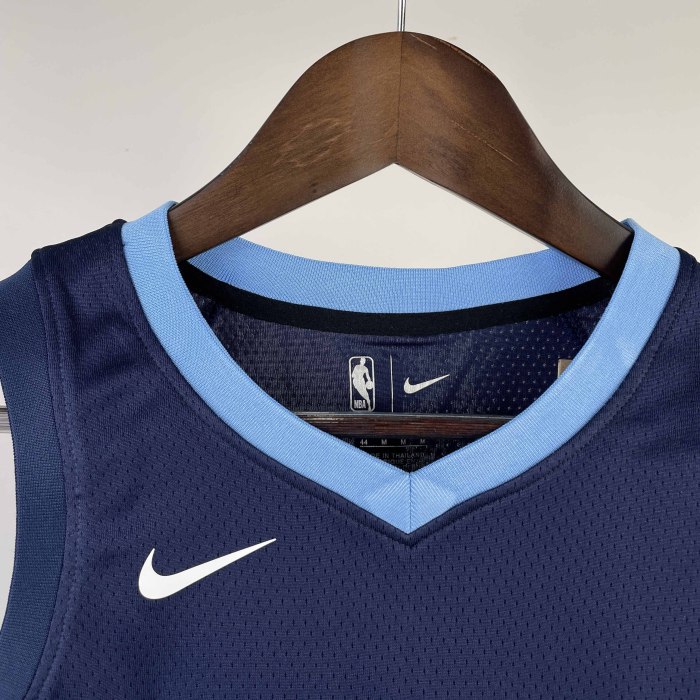 Copy KIDS Heat Transfer 2023 Memphis Grizzlies Ja Morant Navy blue Jersey