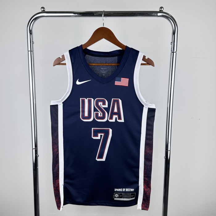 Heat Transfer 2024 Olympic Games USA blue  Durant Jersey