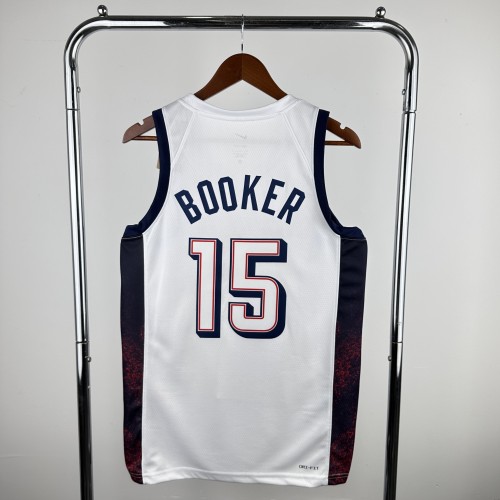 Heat Transfer 2024 Olympic Games USA white Booker Jersey