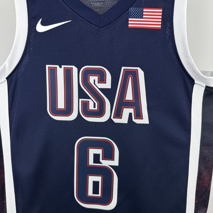 Heat Transfer 2024 Olympic Games USA blue James Jersey