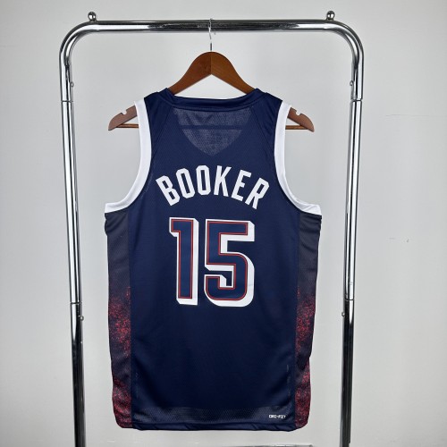 Heat Transfer 2024 Olympic Games USA blue Booker Jersey