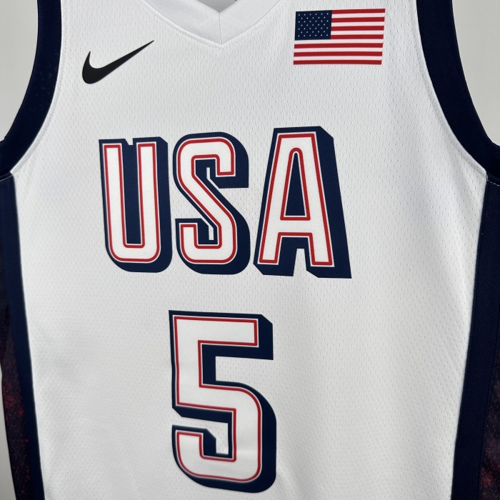 Heat Transfer 2024 Olympic Games USA white Edwaros Jersey