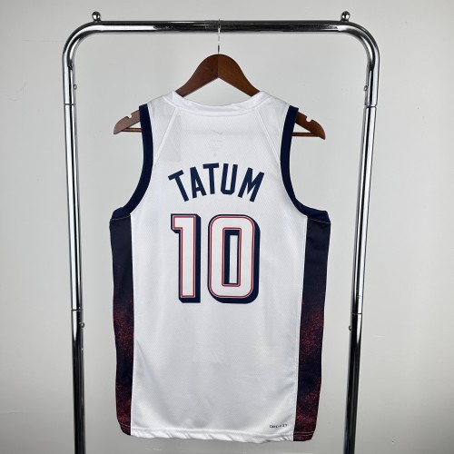 Heat Transfer 2024 Olympic Games USA white Tatum Jersey
