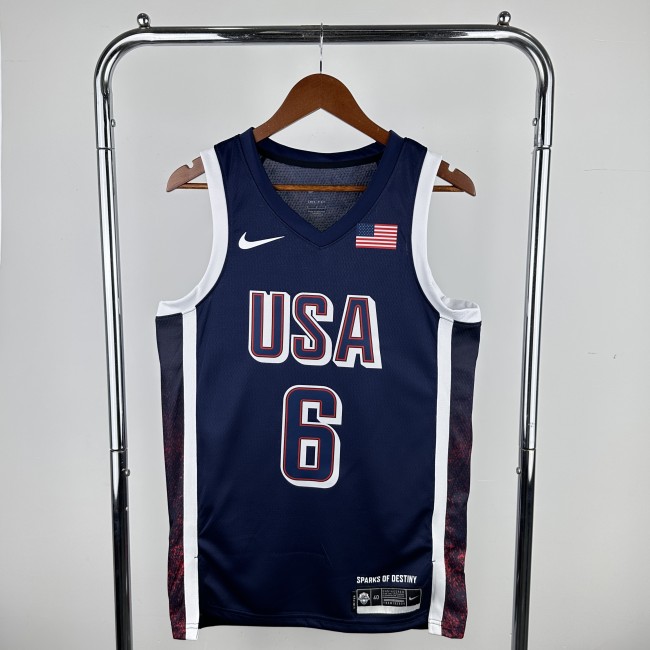 Heat Transfer 2024 Olympic Games USA blue James Jersey