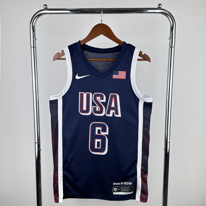 Heat Transfer 2024 Olympic Games USA blue James Jersey