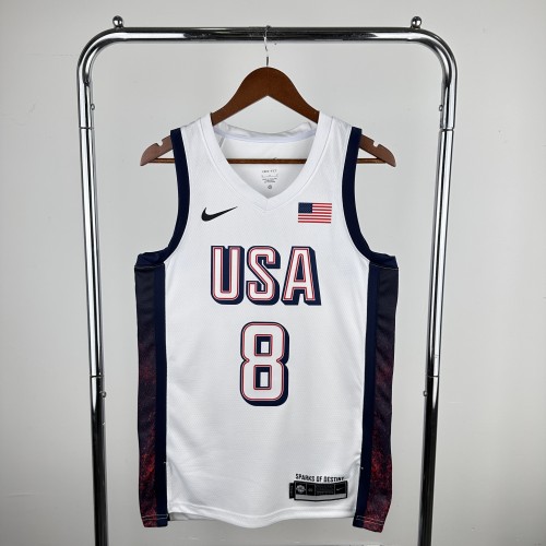 Heat Transfer 2024 Olympic Games USA white Leonard Jersey