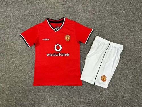 Retro Kids Manchester United 01/02 Home Jersey Football Kit