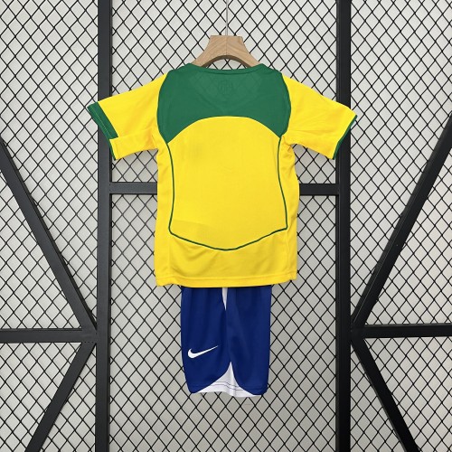 Retro Kids 2024 Brazil Home Jersey Football Kit
