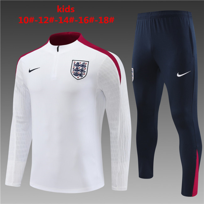 Kids Kit  24/25 England White Training set Football Kit Soccer Kit