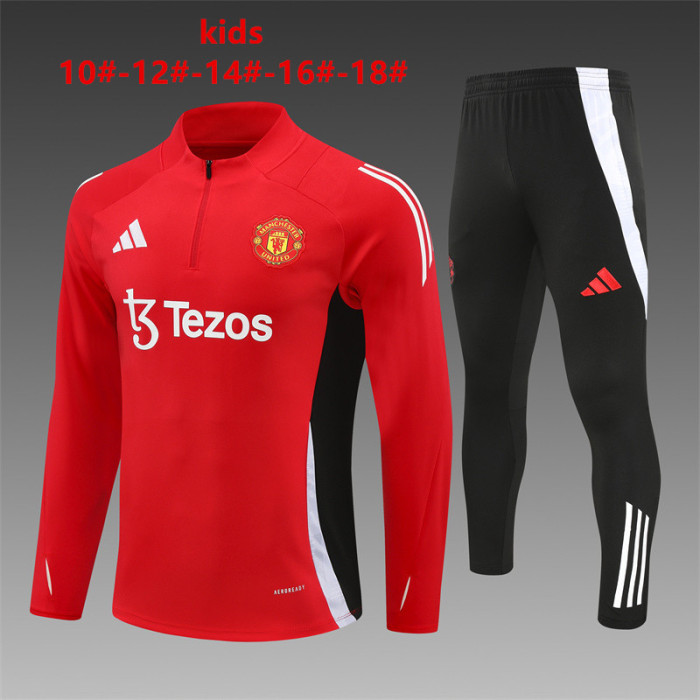 Kids Kit 24/25 Manchester United Red Training set Football Kit Soccer Kit