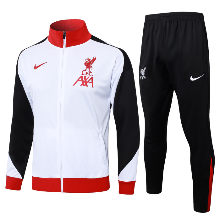 24/25 Liverpool White Training Football Kit Soccer Jacket