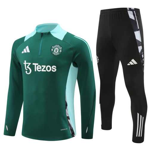Adult Kit 24/25 Manchester United Green Training set Football Kit Soccer Kit