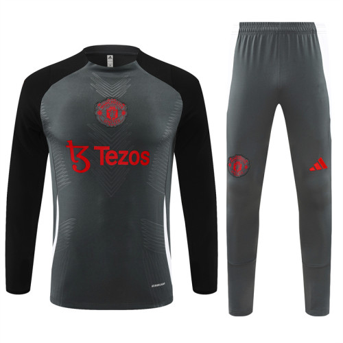 Player version Adult Kit 24/25 Manchester United Grey Training set Football Kit Soccer Kit