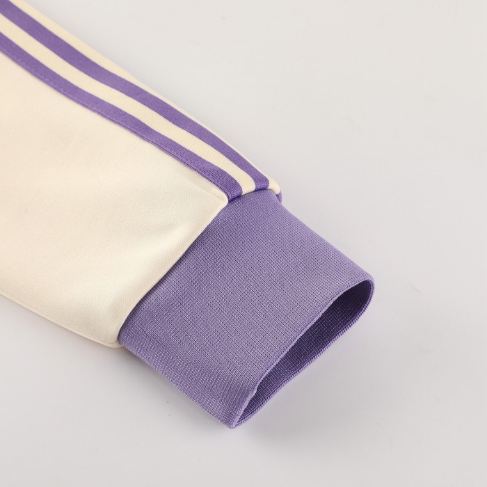 24/25 Real Madrid Light White/Purple Full Zipper Jacket +Long Pants