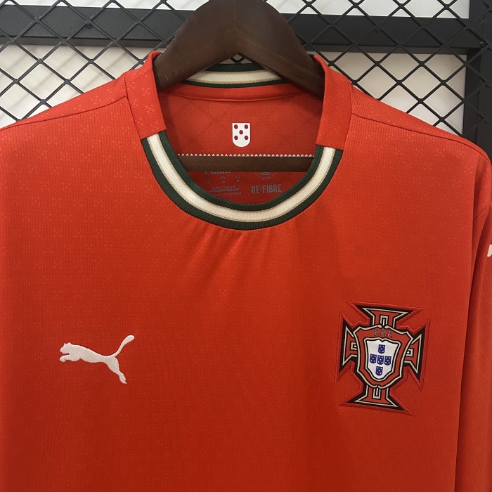 Long Sleeve 2025 Portugal Home Jersey
