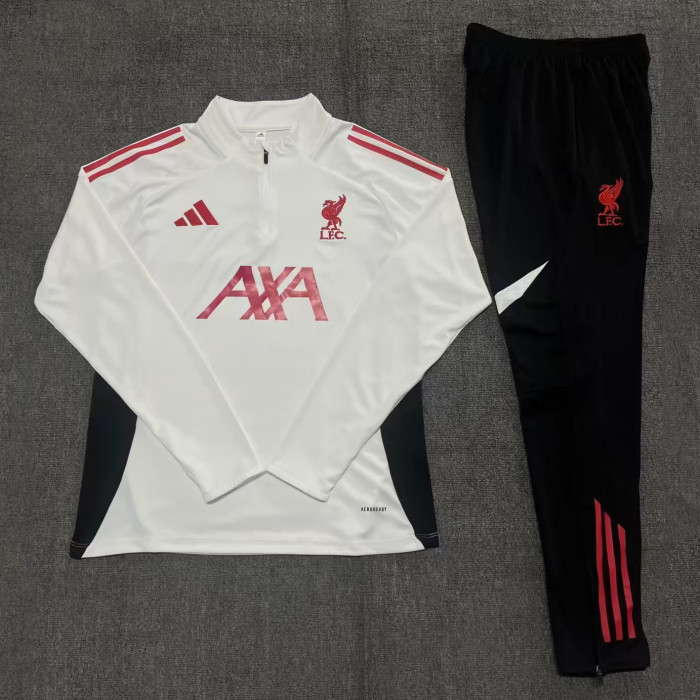 25/26 Liverpool White Half Zipper Jacket+Pants