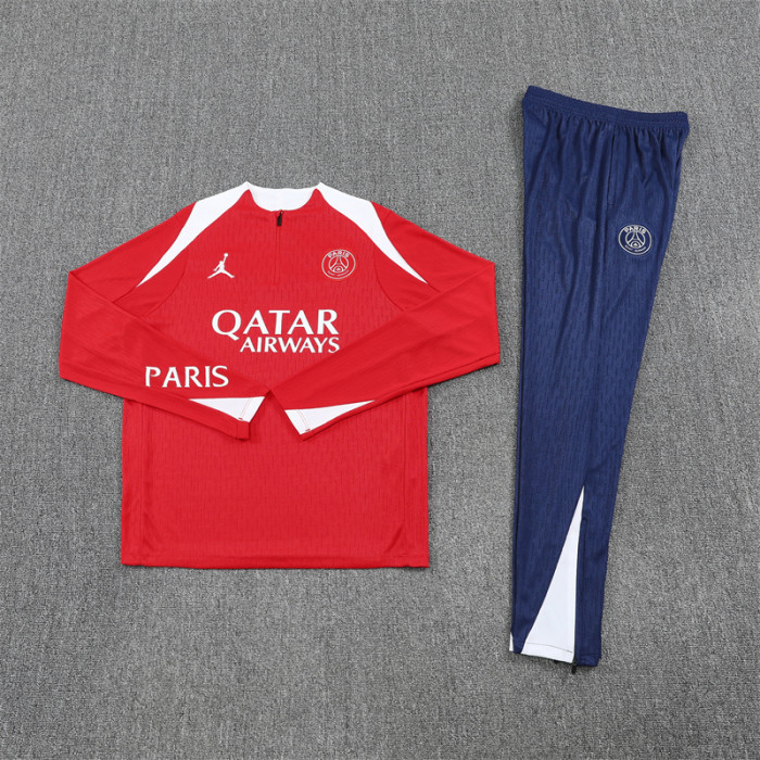 25/26 PSG Paris Saint Germain Red Half Zipper Training Tracksuit +Pants