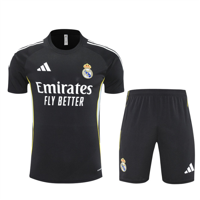 Kit 25/26 Real Madrid Black Training Set Football Shirt + Short