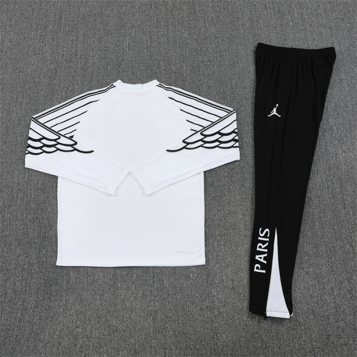 25/26 PSG Paris Saint Germain White Half Zipper Training Tracksuit +Pants