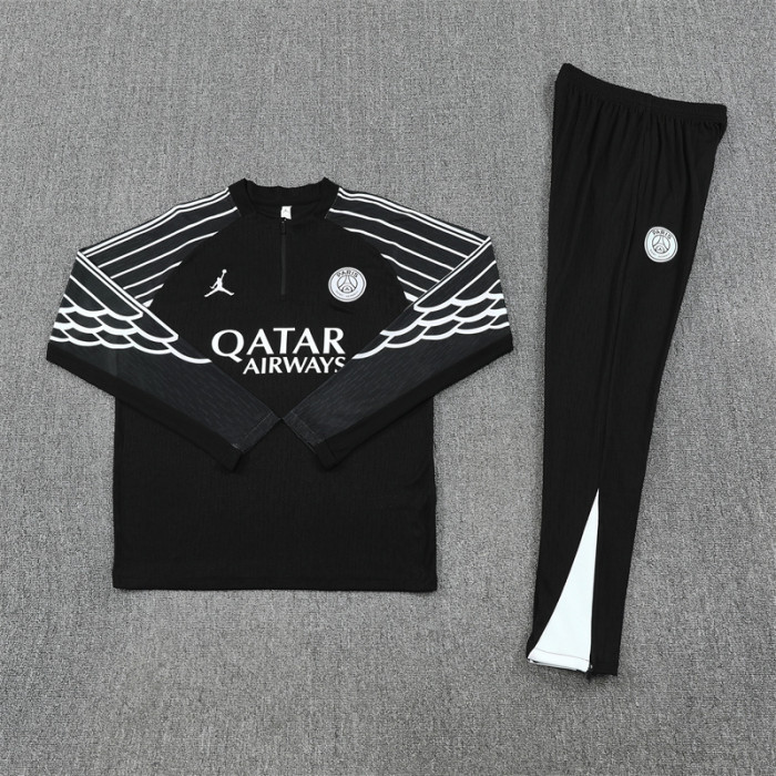 25/26 PSG Paris Saint Germain Black Half Zipper Training Tracksuit +Pants