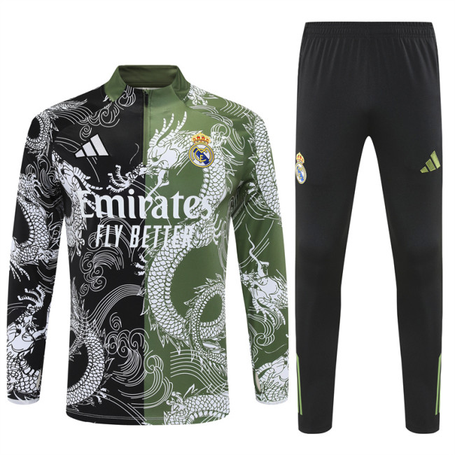 25/26 Real Madrid dragon Half Zipper Training Tracksuit +Pants