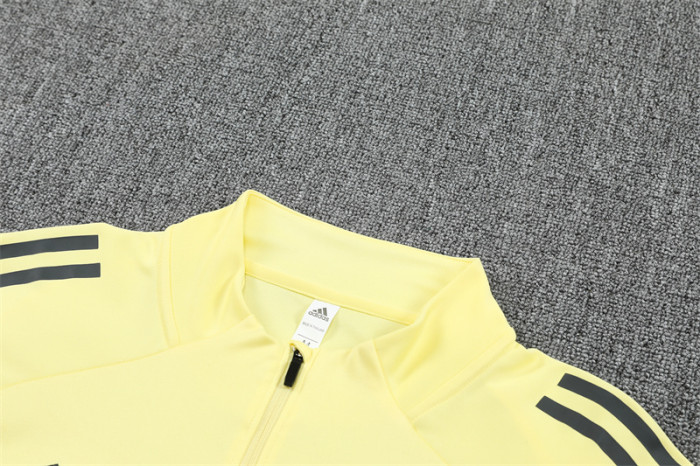 25/26 Real Madrid Yellow Half Zipper Training Tracksuit +Pants