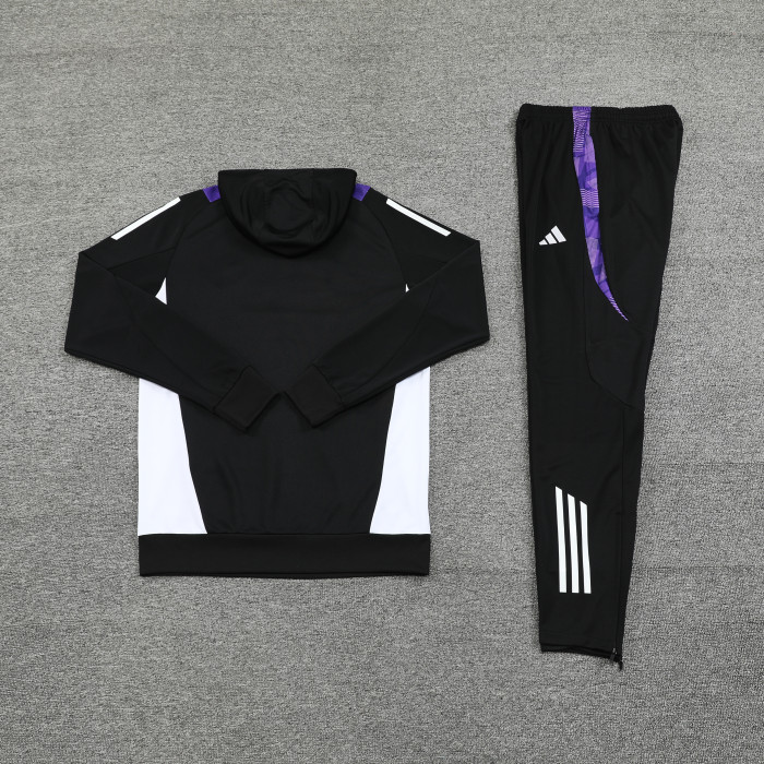 24/25 Real Madrid Black Hoodie Jacket +Long Pants