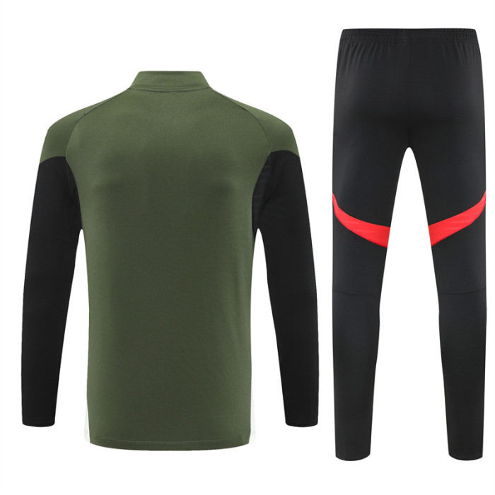 25/26 Bayern Munich Green/Black Half Zipper Training Tracksuit +Pants